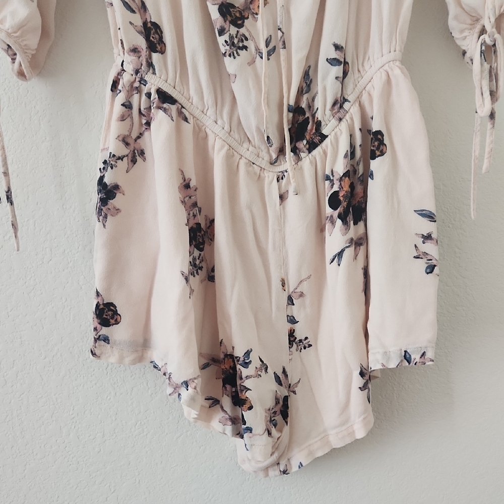 Free People Floral Romper in Cream and Black - Picture 6 of 7